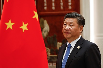 President of China Xi Jinping with Chinese flag